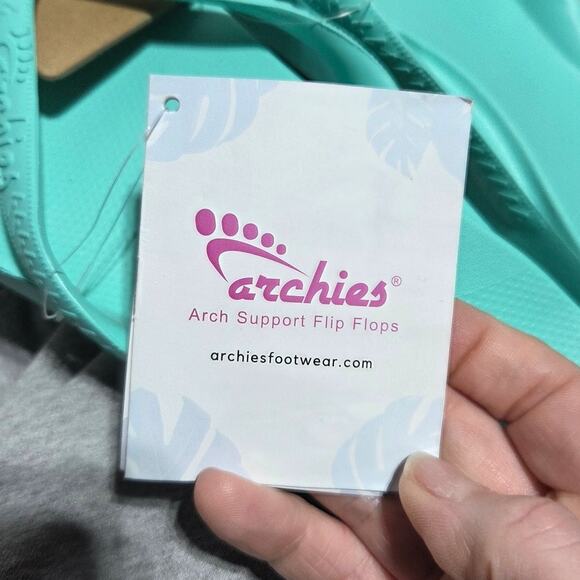 Archies Arch Support Flip Flops Blue Red & Green Many Sizes NWT - Picture 2 of 10